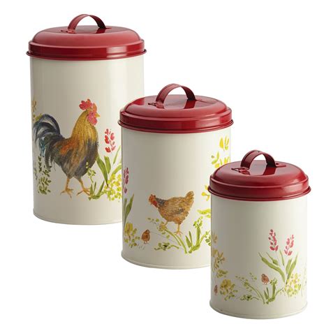 Paula Deen 46595 3 Piece Garden Rooster Pantry ware Food Storage ...