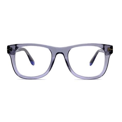 Tom Ford Shiny Transparent Blue Block Eyeglasses for Men TF5820 B020/5 ...