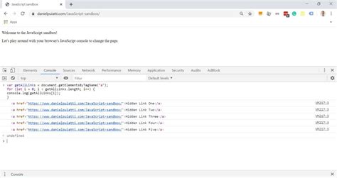 Use F12 Console for JavaScript Loop 的图像结果