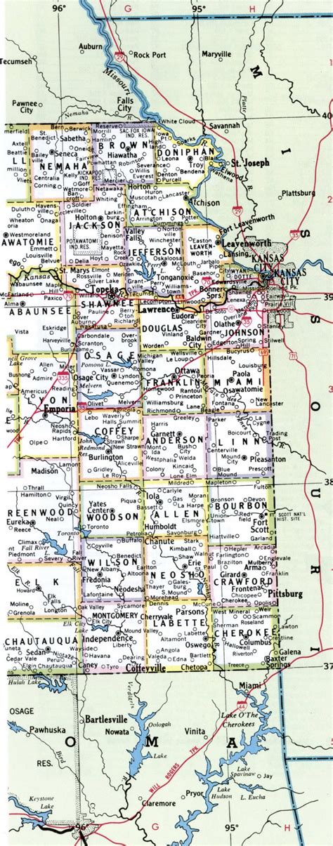 Kansas counties map.Free printable map of Kansas counties and cities