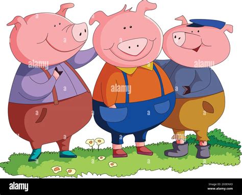 Cute little pigs vector Cut Out Stock Images & Pictures - Alamy