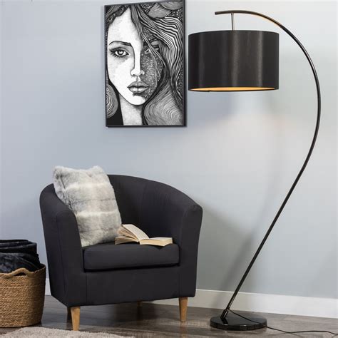 Arched Floor Lamp With Black Shade