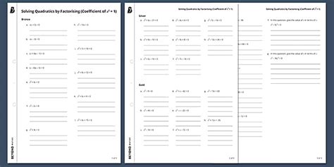 👉 Solving Equations by Factorising Worksheets | KS4 Maths