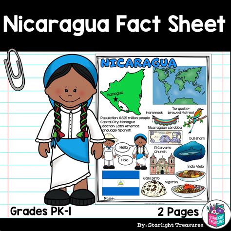 Nicaragua Fact Sheet for Early Readers | Made By Teachers