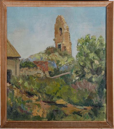 Mary Vincent - Mary Vincent - Framed 20th Century Oil, Ruins At ...