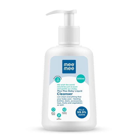 Mee Mee Baby Liquid Cleanser 500ml, Anti-Bacterial Kills 99.9% Germs ...