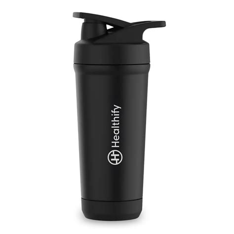 Healthify Premium Stainless Steel Protein Shaker,Leak-Proof Metal ...