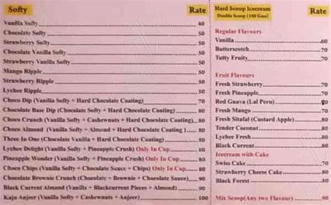 Menu at Dairy Don, Nashik, College Rd