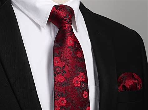 Buy SetSense Men's Floral Jacquard Woven Tie Necktie Set 8.5 cm / 3.4 ...