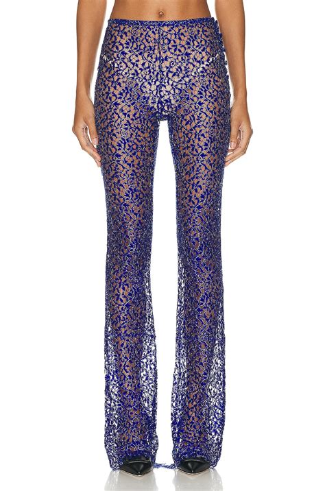 Coperni Lace Flared Trousers in Royal Blue | FWRD