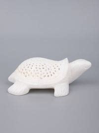 White Marble Turtle with Decorative Jali Work | Buy Online