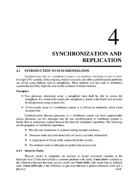 Distributed Systems Lecture Notes: Synchronization & Replication ...