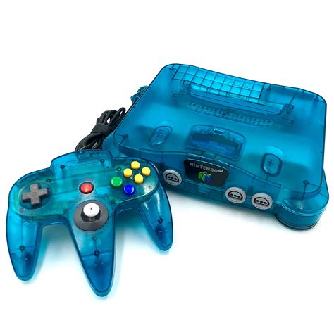 Restored Nintendo 64 Ice Blue Video Game Console with Matching ...
