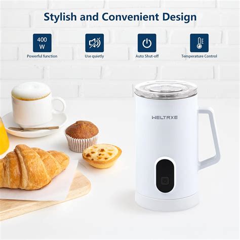 Buy WELTRXE Milk Frother, 4-in-1 Electric Milk Steamer, 12oz Large ...