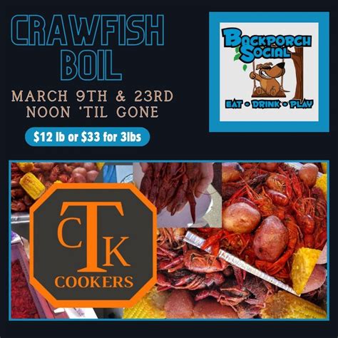 Crawfish Boil at Backporch Social, 309 W Liberty Avenue, Round Rock, TX ...