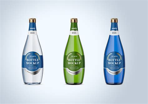 Free Glass Water Bottle Mockup | Free Mockup World