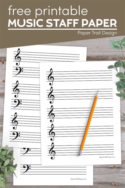 Free Printable Music Staff Paper - Paper Trail Design | Free teacher ...