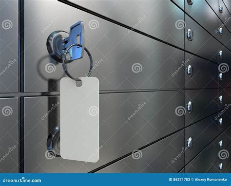 Safe deposit boxes and key stock illustration. Illustration of ...