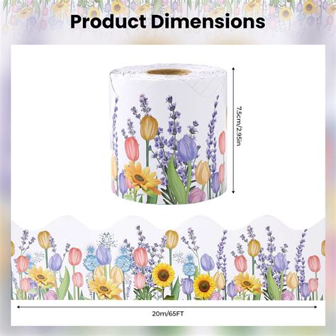 spring bulletin board borders trim, 68.9 feet flowers board bo