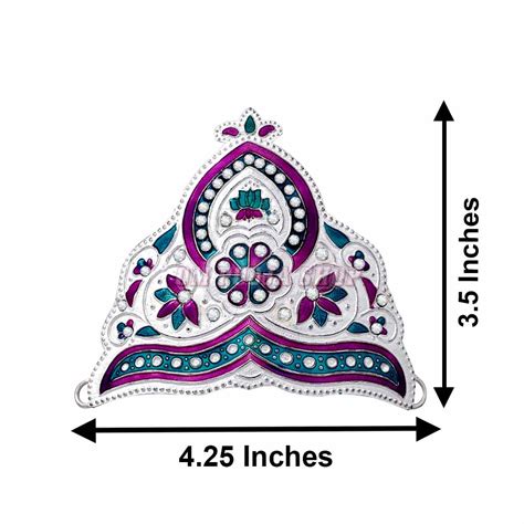 Handcrafted Meenakari Mukut Taj in Pure Silver Shop online