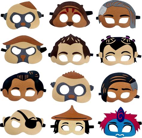 Buy 12PCS Raya and The Last Dragon Felt Masks Party Favors for Kid ...