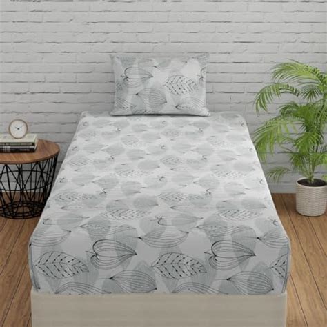 Huesland by Ahmedabad Cotton 144 TC Cotton Single Bedsheet with 1 ...