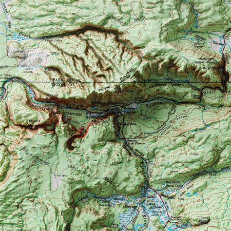 Yellowstone Topographic Map | 3D Map | Geoartmaps - sketch of yellowstone mountains