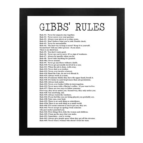 List Of Gibbs Rules