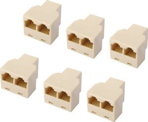 Teratech (Pack of 6) 8P8C RJ45 T Adapter Connector Jointer RJ45 CAT 5 ...