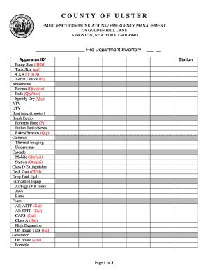 Fire Department Inventory Forms - Fill and Sign Printable Template Online