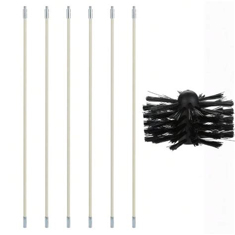 Kit de cepillo de limpieza para chimeneas: cepillo de nailon con 9 ...