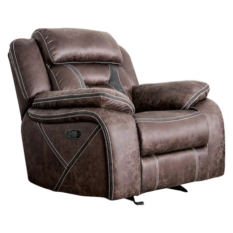 Furniture of America Tassin Brown Faux Leather Upholstered Tufted ...