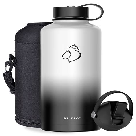 BUZIO 87oz Insulated Water Bottle with Straw Lid & Flex Cap, Stainless ...