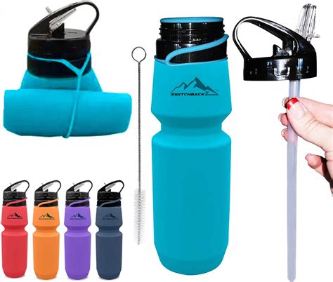 Amazon.com: Collapsible Water Bottle (25 Oz) - Leakproof Squeeze Water ...