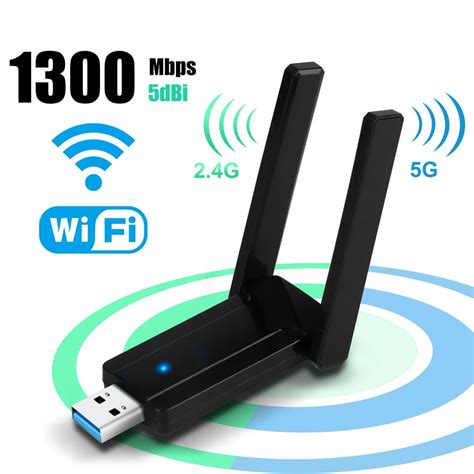 EEEkit USB WiFi Adapter for PC 1300Mbps Dual Band 2.4GHz/5GHz Fast USB3 ...