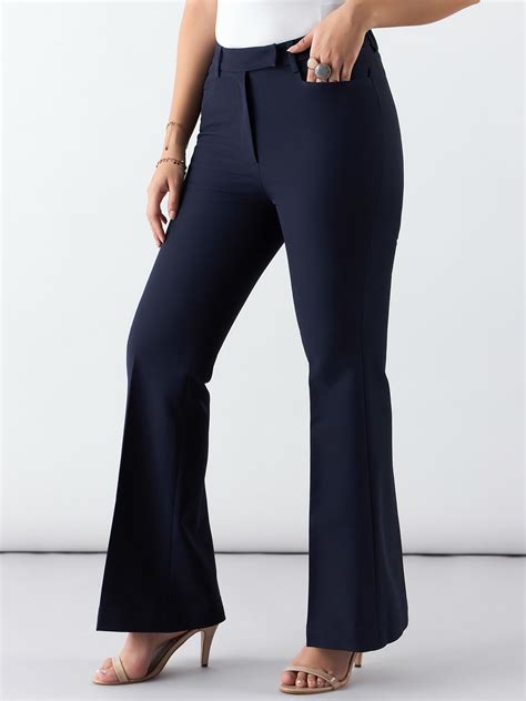 Women Flared High-Rise Wrinkle Free Trousers