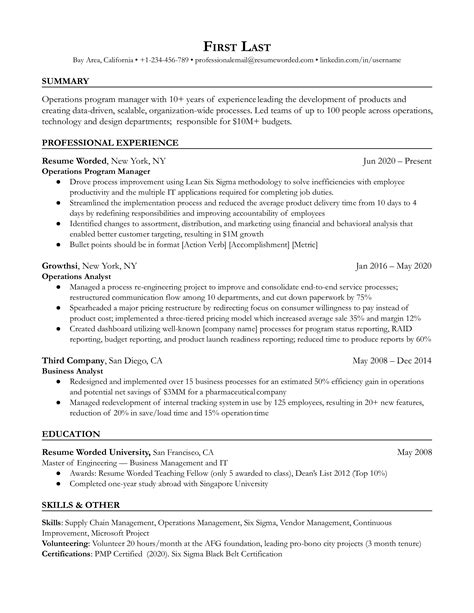 Image result for Program Manager Resume Sample