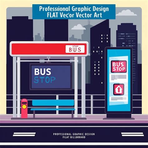 Blank billboard on bus stop shelter at night | Premium AI-generated image