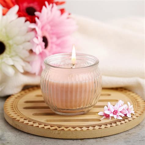 Iris Homefragrances Ribbed Jar Candle- 110g - Fragrance Peach ...