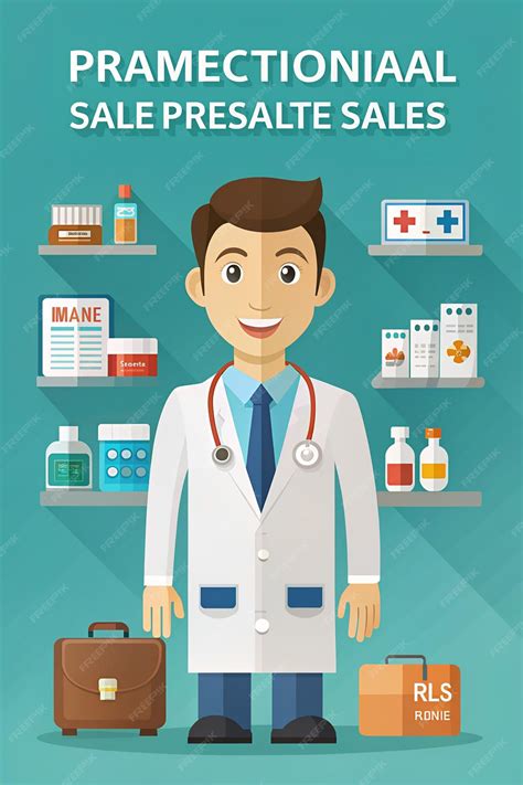 Pharmaceutical Sales Rep Vector Illustration Flat Style Professional | Premium AI-generated image
