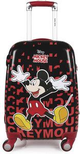 DISNEY Mickey Mouse Red Polycarbonate Kids Hard Luggage Trolley Cabin ...