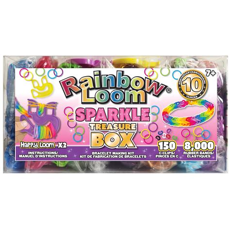 Buy Rainbow Loom- Sparkle Rubber Band Treasure Box Edition, 8,000 High ...