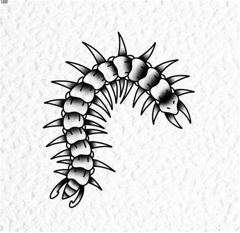 American Traditional Centipede Tattoo Design | Tatuagem vintage ...