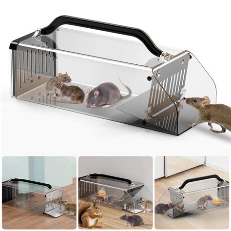 1Pack Humane Mouse Trap Indoor,Animal Humane Live Cage Trap,Extended ...