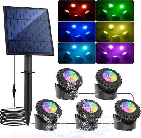 Amazon.com: T-SUN Solar Pond Light LED Underwater Pond Light Solar ...