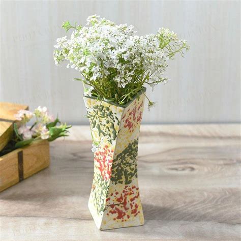 Buy Square Base Twisted Ceramic Vase Online in India - Mypoojabox.in