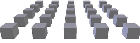 The nearer boxes appear bigger.