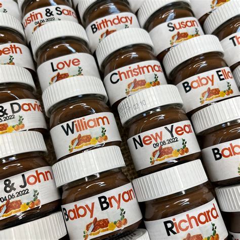 Personalized Nutella Jars, Favors for Baby Shower, Newborn Party ...