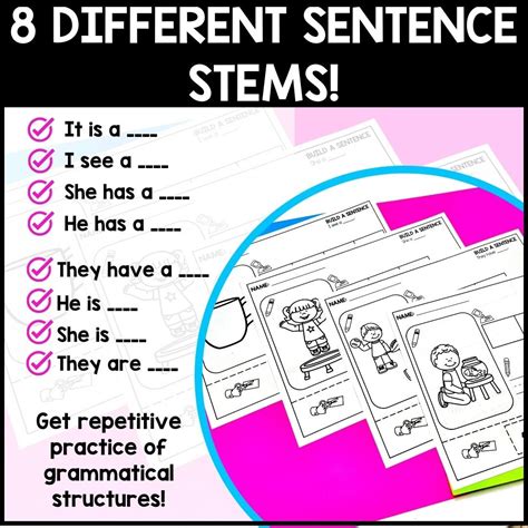 Build a Sentence for Speech Therapy Syntax and Grammar — Playing Speech | Speech Therapy ...