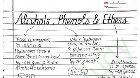 Alcohols, Phenols, and Ethers: Class 12 Chemistry Notes - Studocu